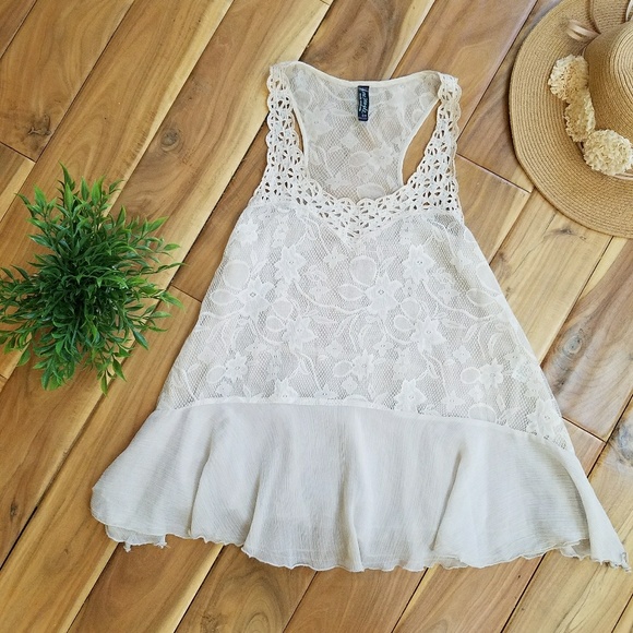 Free People Tops - Free People Flowy Lace Blouse